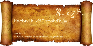 Machnik Ábrahám névjegykártya